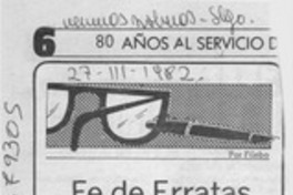 Fe de erratas