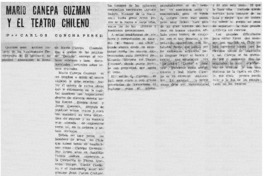 Mario Cánepa Guzmán y el teatro chileno Mario Cánepa Guzmán y el teatro chileno