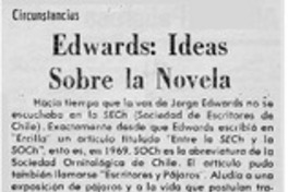 Edwards: ideas sobre la novela Edwards: ideas sobre la novela