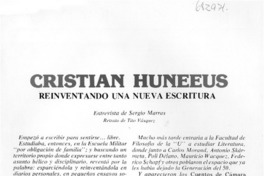 Cristian Huneeus reinventando una nueva escritura : [Entrevista]