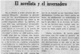 El novelista y el invernadero El novelista y el invernadero