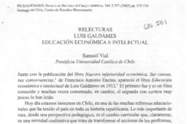 Relecturas, Luis Galdames; educación económica e intelectual Relecturas, Luis Galdames; educación económica e intelectual