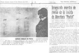Inaugurada muestra de poesía de la revista de literatura "Portal". Inaugurada muestra de poesía de la revista de literatura "Portal".