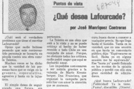 Qué desea Lafourcade? Qué desea Lafourcade?