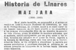 Historia de Linares Max Jara (1886-1965). Historia de Linares Max Jara (1886-1965).