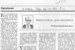 Isabel Le Brun, gran educadora Isabel Le Brun, gran educadora