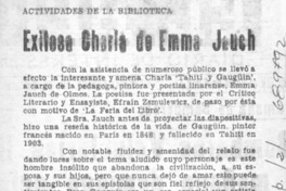 Exitosa charla de Emma Jauch. Exitosa charla de Emma Jauch.