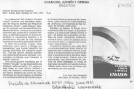 Unamuno, Azorín y Ortega