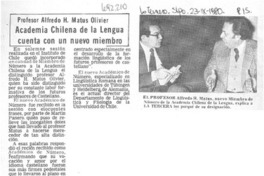 Academia Chilena de la Lengua cuenta con nuevo miembro. Academia Chilena de la Lengua cuenta con nuevo miembro.
