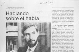 Hablando sobre el habla  [artículo].