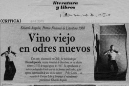 Vino viejo en odres nuevos Vino viejo en odres nuevos