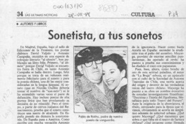 Sonetista, a tus sonetos  [artículo] Filebo.