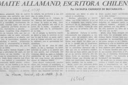Maité Allamand, escritora chilena Maité Allamand, escritora chilena
