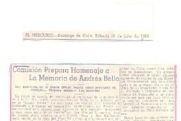 Comisión prepara homenaje a la memoria de Andrés Bello Comisión prepara homenaje a la memoria de Andrés Bello