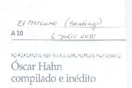 Óscar Hahn compilado e inédito