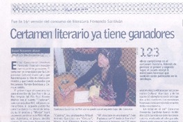 Certamen literario ya tiene ganadores Certamen literario ya tiene ganadores