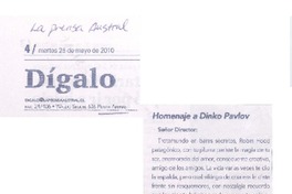 Homenaje a Dinko Pavlov Homenaje a Dinko Pavlov