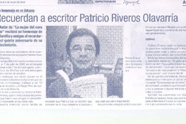 Recuerdan a escritor Patricio Riveros Olavarría Recuerdan a escritor Patricio Riveros Olavarría