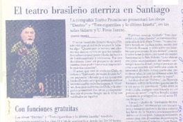 El teatro brasileño aterriza en Santiago