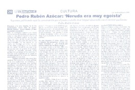 Neruda era muy egoísta (entrevista) Neruda era muy egoísta (entrevista)