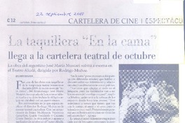 La taquillera "En la cama" llega a la cartelera teatral de octubre La taquillera "En la cama" llega a la cartelera teatral de octubre