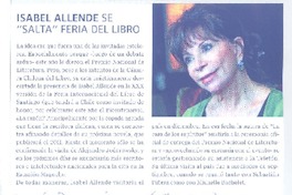 Isabel Allende se "salta" feria del libro Isabel Allende se "salta" feria del libro