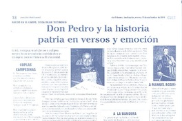 Don Pedro y la historia patria en versos y emoción Don Pedro y la historia patria en versos y emoción