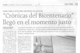 "Crónicas del Bicentenario" llegó en el momento justo