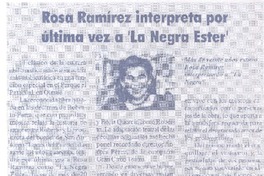 Rosa Ramírez interpreta por última vez a "La Negra Ester"