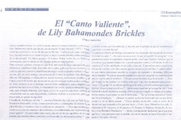 El "Canto valiente" de Lily Bahamondes Brikles El "Canto valiente" de Lily Bahamondes Brikles