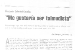 "Me gustaría ser talmudista"  [artículo] Miguel Borzntzky W.