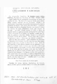 Los libros y los días  [artículo] Roque Esteban Scarpa.