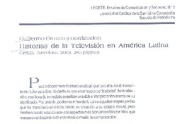 Historias de la televisión en América Latina  [artículo] Alfredo García Luarte.