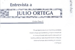 Julio Ortega  [artículo] Carlos Ossa S.