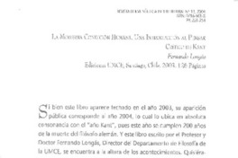 La Moderna condición humana. Una introducción al pensar crítico de Kant  [artículo]