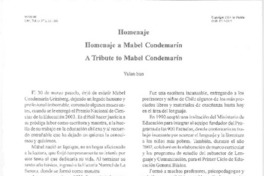 Homenaje a Mabel Condemarín.  [artículo] Yulan Sun