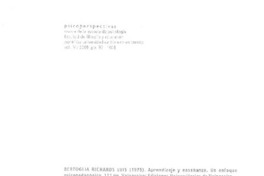 Aprendizaje y enseñanza  [artículo] Carmen Montecinos Sanhueza.