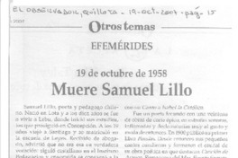 Muere Samuel Lillo  [artículo].