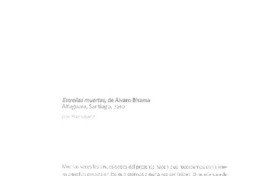 Estrellas muertas, de Alvaro Bisama  [artículo] Paz López.