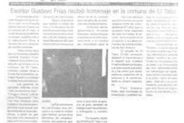 Escritor Gustavo Frías recibió homenaje en la comuna de El Tabo  [artículo]