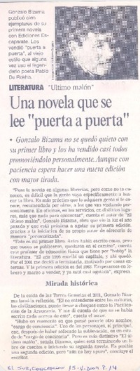 Una novela que se lee "puerta a puerta"  [artículo]