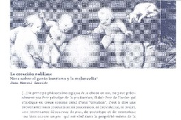 La creación sublime Nota sobre el genio Kantiano y la melancolía [artículo] :