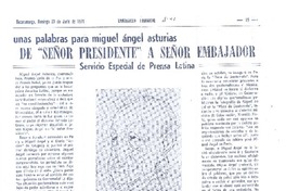 De "Señor Presidente" a Señor Embajador  [artículo].