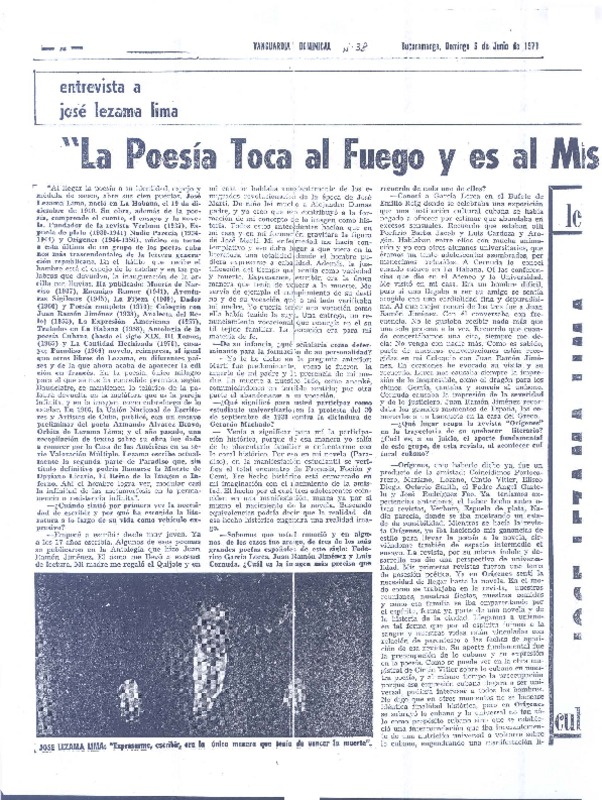 "La poesía toca al fuego y es al mismo tiempo el fuego transfigurado" (entrevista)  [artículo] Jean Michel Fossey y Francisco Garzón Céspedes.