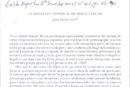 La magia del Poema 20, de Pablo Neruda  [artículo] Juan Durán Luzio.