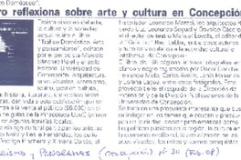 Libro reflexiona sobre arte y cultura en Concepción  [artículo].
