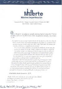 La muerte, máxima imperfección (entrevista)  [artículo] José Morán <y> Juan Carlos Urtaza.