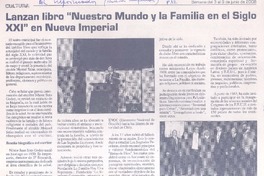 Lanzan libro "Nuestro mundo y la familia en el siglo XXI" en Nueva Imperial  [artículo].