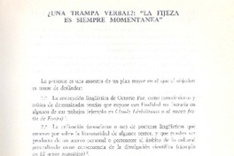 ¿Una trampa verbal?: La fijeza es siempre momentánea  [artículo] Myriam Najt.