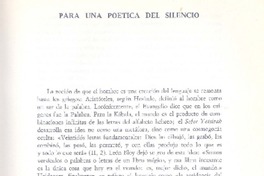 Para una poética del silencio  [artículo] Jaime Alazraki.